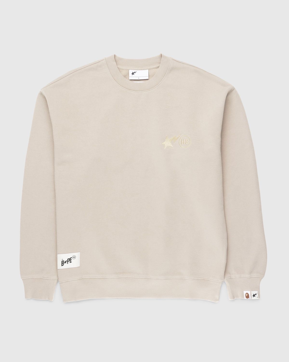 BAPE x Highsnobiety – Heavy Washed Crewneck Beige | Highsnobiety Shop